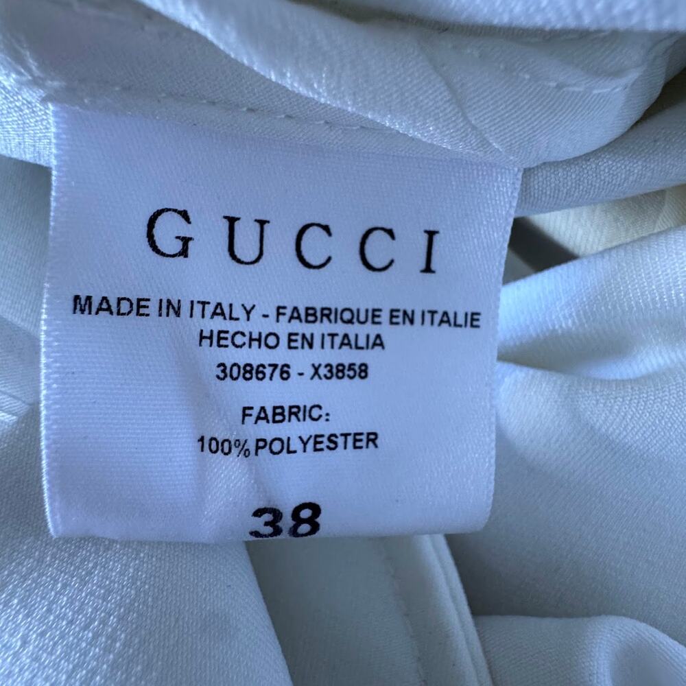 Gucci White Twill Shorts Ribbed Knit Striped Waistband Size IT 38 US 2 - Picture 5 of 9